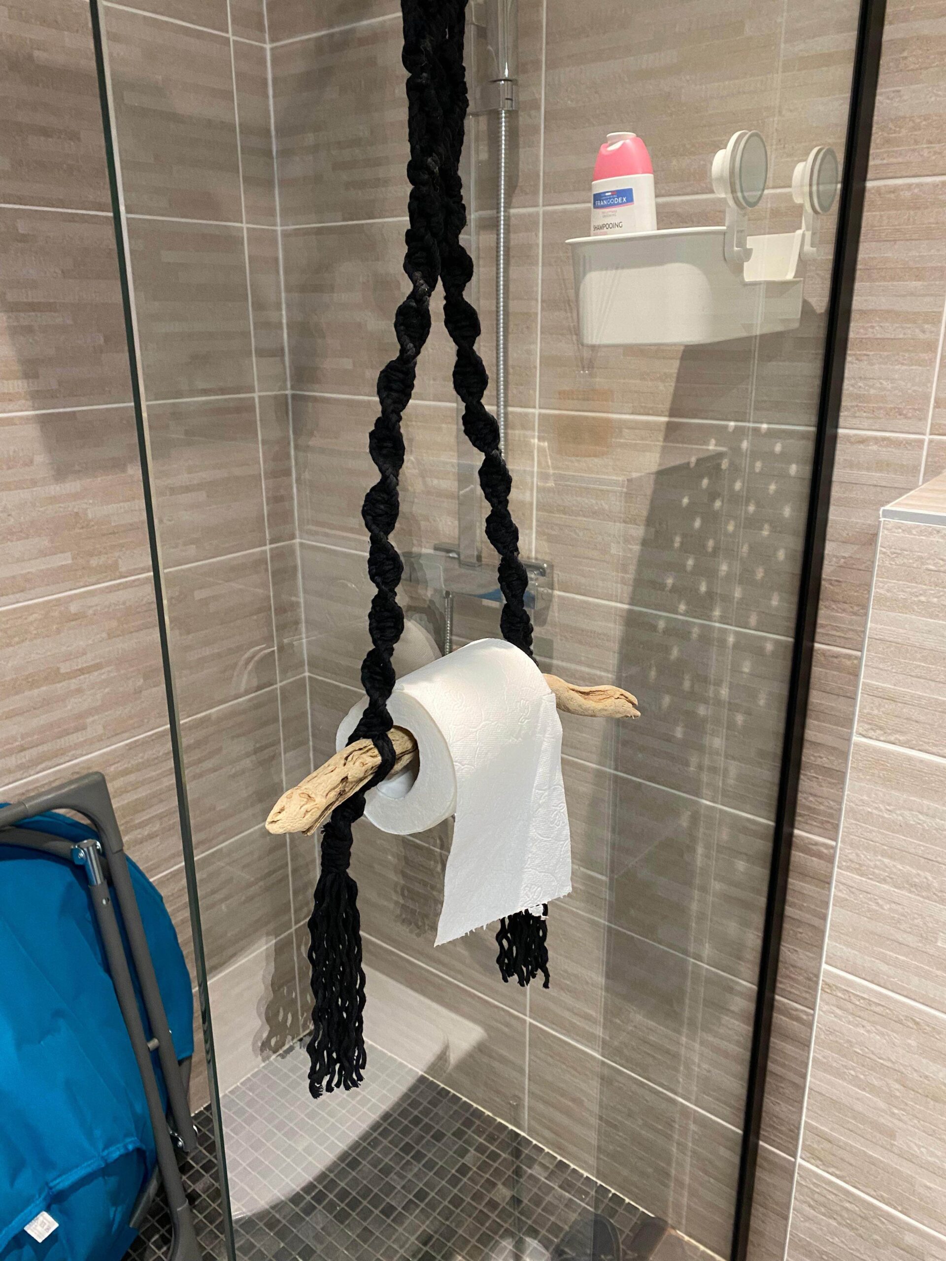 support papier toilette laine et bois flotté